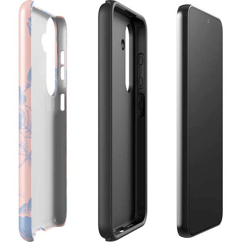 Rose Quartz & Serenity Floral Galaxy S25 Impact Case