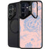 Rose Quartz & Serenity Floral Galaxy S25 Kickstand Case