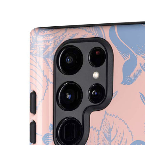 Rose Quartz & Serenity Floral Galaxy S25 Ultra Impact Case