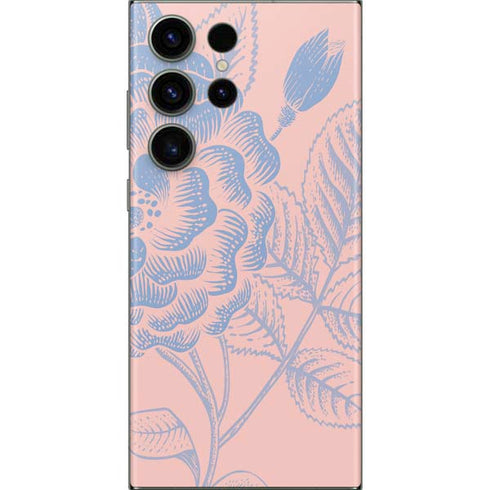 Rose Quartz & Serenity Floral Galaxy S25 Ultra Skin
