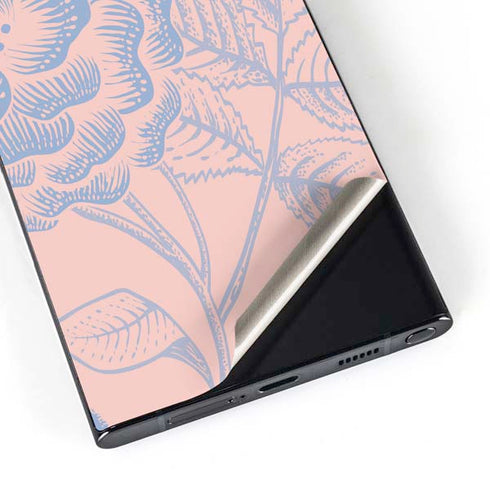 Rose Quartz & Serenity Floral Galaxy S24 Ultra Skin