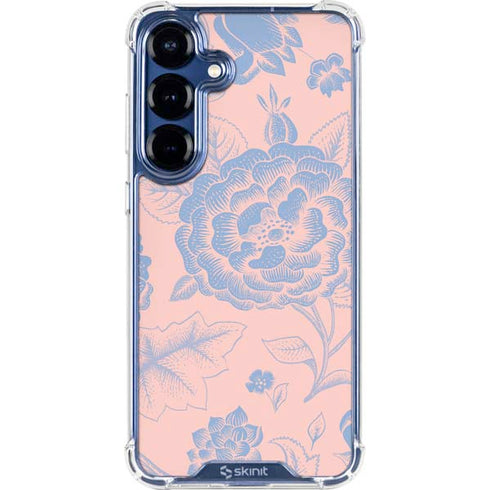 Rose Quartz & Serenity Floral Galaxy S25 Plus Clear Case