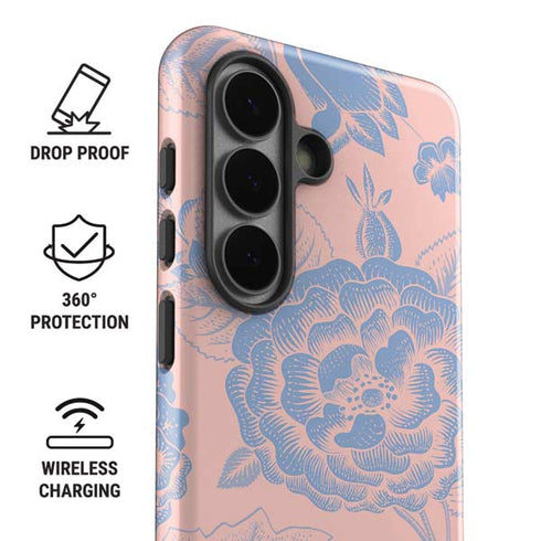 Rose Quartz & Serenity Floral Galaxy S26 Impact Case