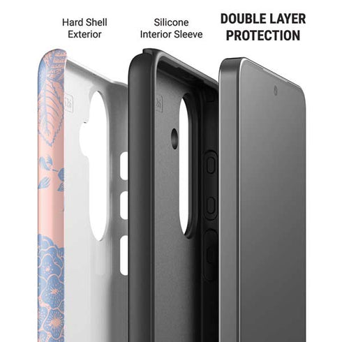 Rose Quartz & Serenity Floral Galaxy S26 Impact Case