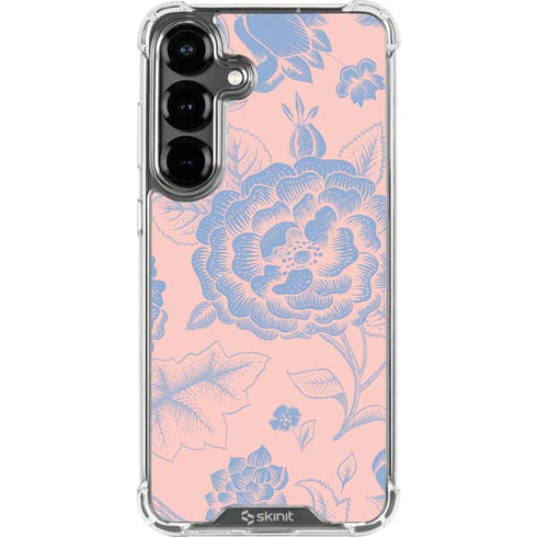 Rose Quartz & Serenity Floral Galaxy S26 Plus Clear Case