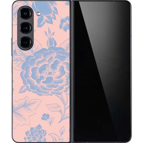 Rose Quartz & Serenity Floral Galaxy Z Fold5 5G Skin