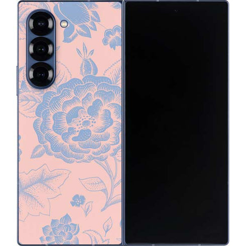 Rose Quartz & Serenity Floral Galaxy Z Fold6 Skin