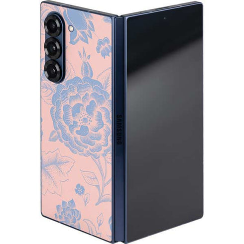 Rose Quartz & Serenity Floral Galaxy Z Fold6 Skin