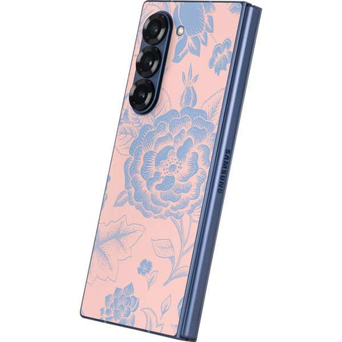 Rose Quartz & Serenity Floral Galaxy Z Fold6 Skin