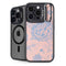 Rose Quartz & Serenity Floral iPhone 15 Pro Max Kickstand Case