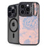 Rose Quartz & Serenity Floral iPhone 15 Pro Max Kickstand Case
