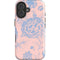 Rose Quartz & Serenity Floral iPhone 16 Plus Impact Case