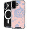 Rose Quartz & Serenity Floral iPhone 16 Plus MagSafe Case