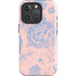 Rose Quartz & Serenity Floral iPhone 16 Pro Impact Case