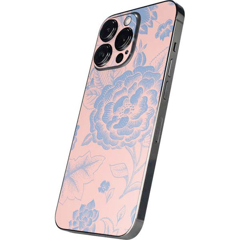 Rose Quartz & Serenity Floral iPhone 16 Pro Max Skin