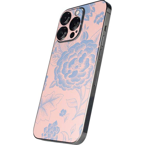 Rose Quartz & Serenity Floral iPhone 16 Pro Skin