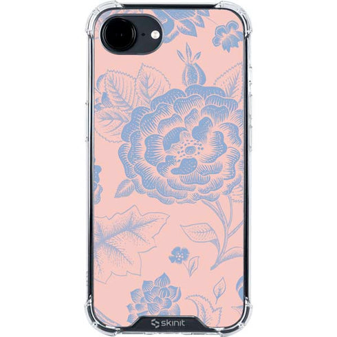 Rose Quartz & Serenity Floral iPhone 16e Clear Case