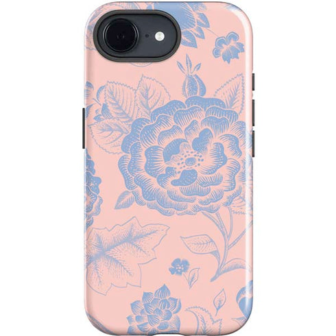Rose Quartz & Serenity Floral iPhone 16e Impact Case