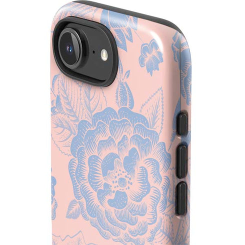 Rose Quartz & Serenity Floral iPhone 16e Impact Case