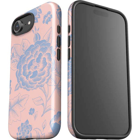Rose Quartz & Serenity Floral iPhone 16e Impact Case
