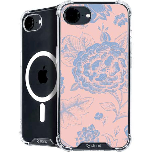 Rose Quartz & Serenity Floral iPhone 16e MagSafe Case