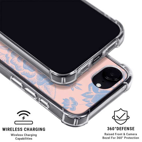 Rose Quartz & Serenity Floral iPhone 16e MagSafe Case