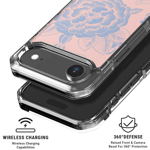 Rose Quartz & Serenity Floral iPhone 17 Air Clear Case
