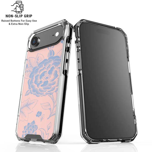 Rose Quartz & Serenity Floral iPhone 17 Air Clear Case