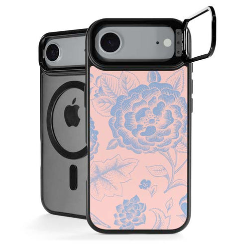 Rose Quartz & Serenity Floral iPhone 17 Air Kickstand Case