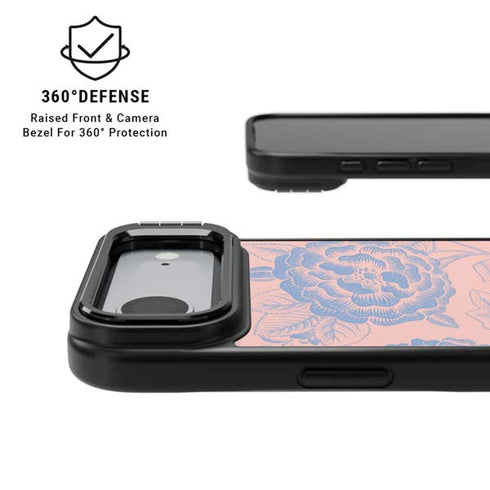 Rose Quartz & Serenity Floral iPhone 17 Air Kickstand Case