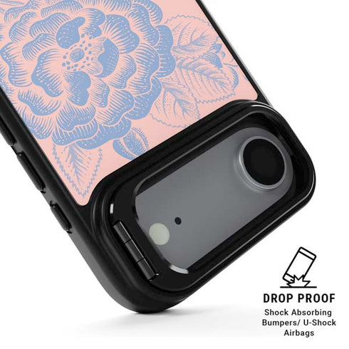 Rose Quartz & Serenity Floral iPhone 17 Air Kickstand Case