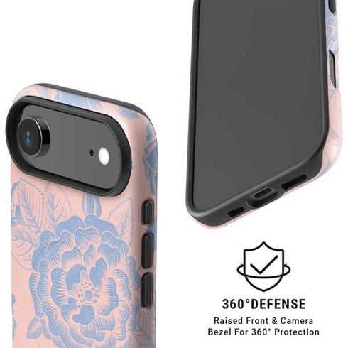 Rose Quartz & Serenity Floral iPhone 17 Air Magsafe Impact Case