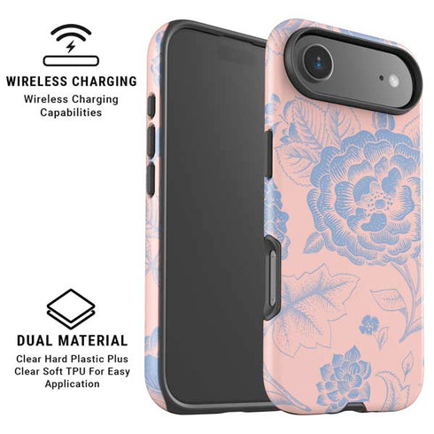 Rose Quartz & Serenity Floral iPhone 17 Air Magsafe Impact Case