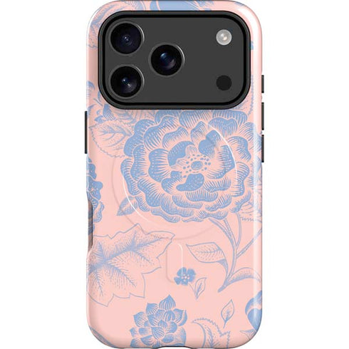 Rose Quartz & Serenity Floral iPhone 17 Pro Magsafe Impact Case