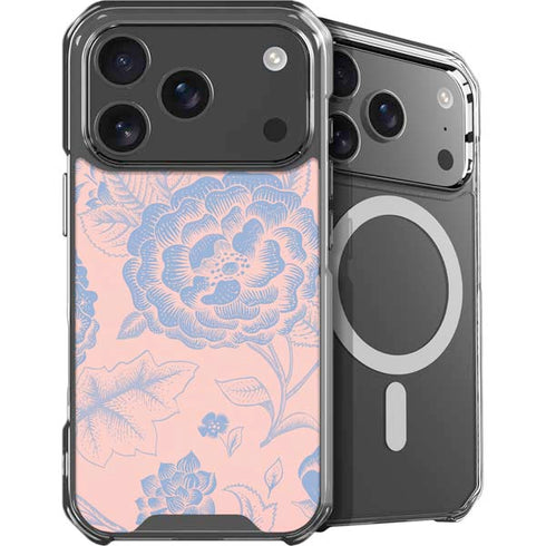 Rose Quartz & Serenity Floral iPhone 17 Pro Max MagSafe Case