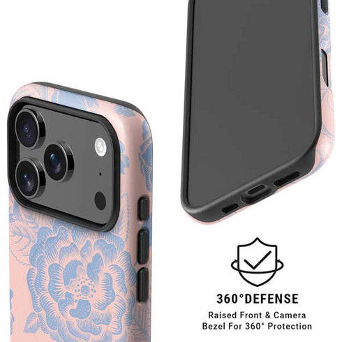 Rose Quartz & Serenity Floral iPhone 17 Pro Max Magsafe Impact Case