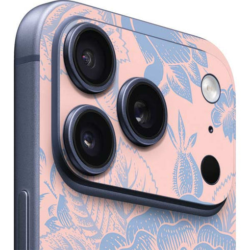 Rose Quartz & Serenity Floral iPhone 17 Pro Skin