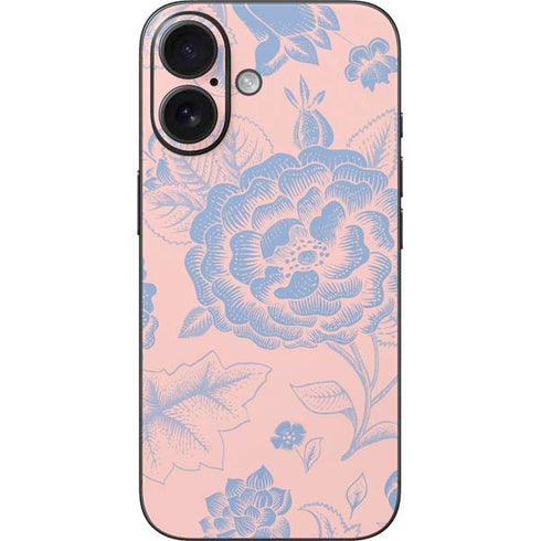 Rose Quartz & Serenity Floral iPhone 17 Skin