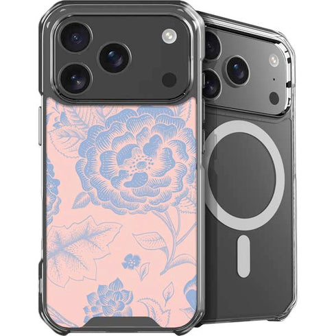 Rose Quartz & Serenity Floral iPhone 18 Pro MagSafe Case