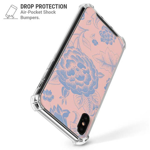 Rose Quartz & Serenity Floral iPhone X/XS Clear Case