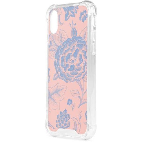 Rose Quartz & Serenity Floral iPhone XS Clear Case