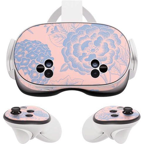 Rose Quartz & Serenity Floral Meta Quest 3S Skin