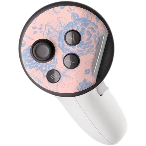Rose Quartz & Serenity Floral Meta Quest 3S Skin