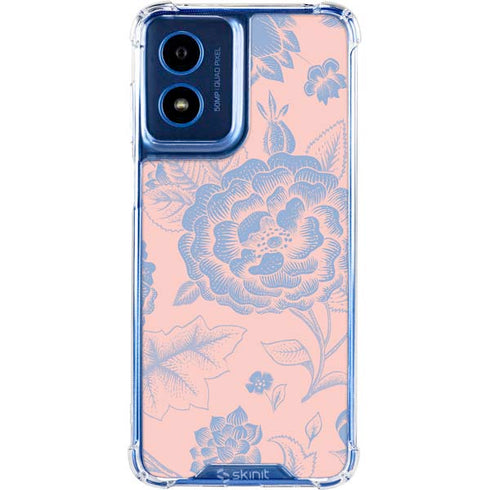 Rose Quartz & Serenity Floral Moto G 5G (2024) Clear Case
