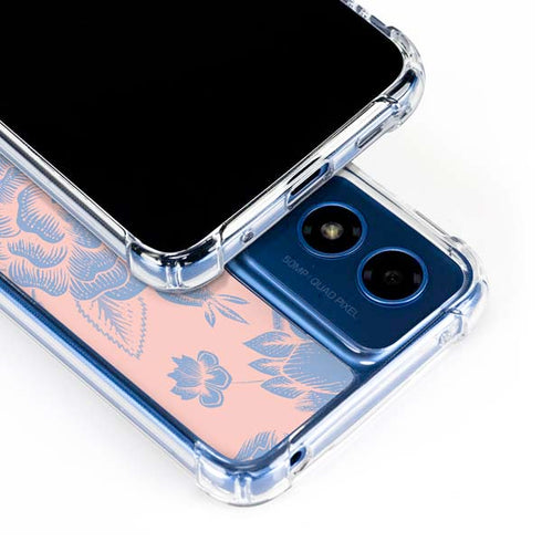 Rose Quartz & Serenity Floral Moto G Play 4G (2024) Clear Case