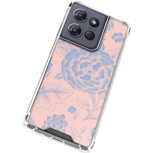 Rose Quartz & Serenity Floral Moto G Power 5G (2025) Clear Case