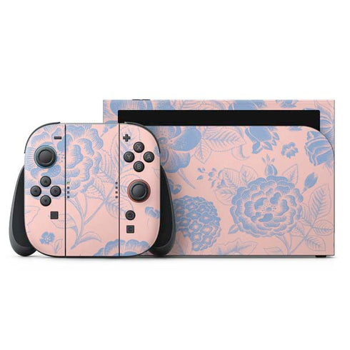 Rose Quartz & Serenity Floral Nintendo Skins