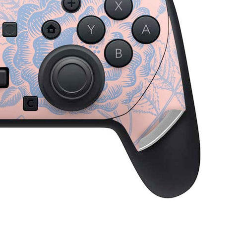 Rose Quartz & Serenity Floral Nintendo Switch 2 (2025) Pro Controller Skin