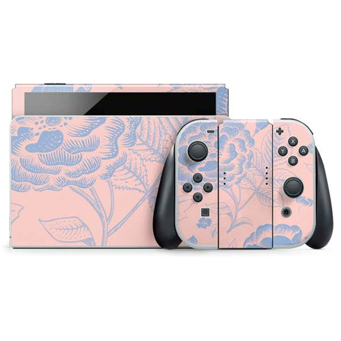 Rose Quartz & Serenity Floral Nintendo Skins