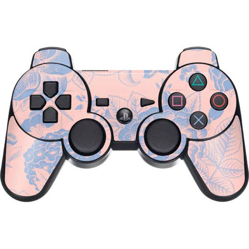 Rose Quartz & Serenity Floral PS3 Dual Shock wireless controller Skin